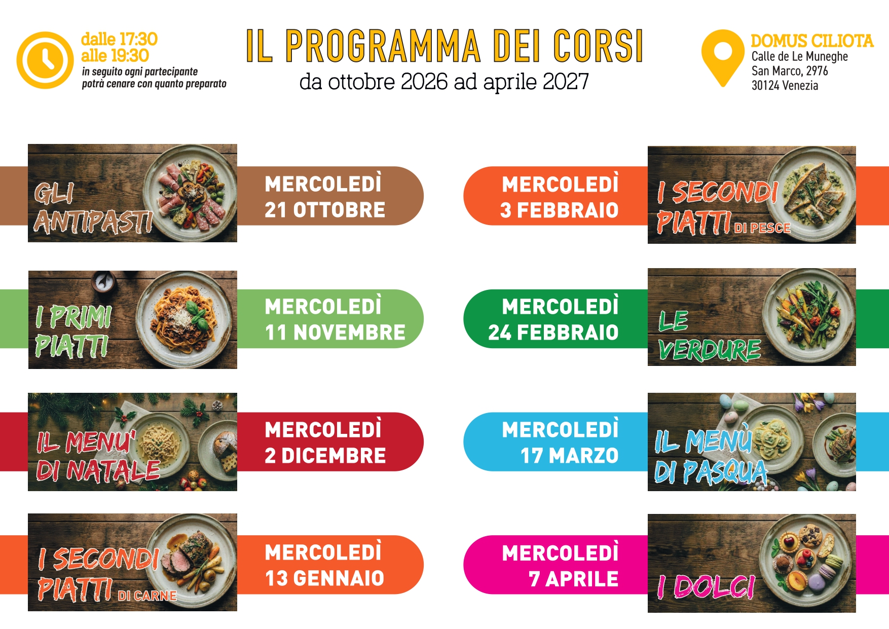 Corsi di cucina 2026-2027